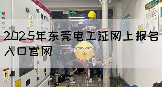 2025年东莞电工证网上报名入口官网