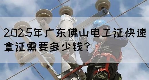 2025年广东佛山电工证快速拿证需要多少钱？