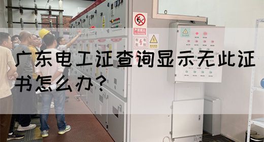 广东电工证查询显示无此证书怎么办？