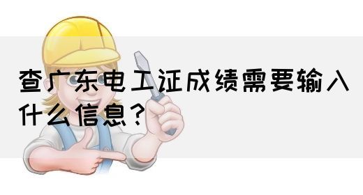 查广东电工证成绩需要输入什么信息？