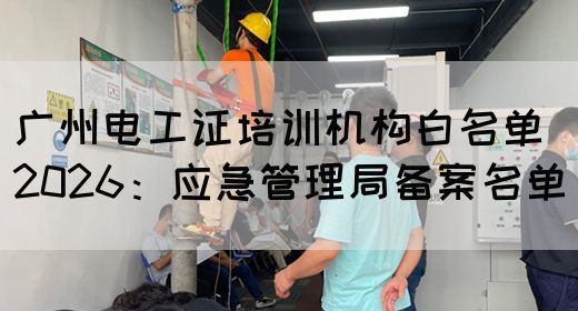 广州电工证培训机构白名单2026：应急管理局备案名单