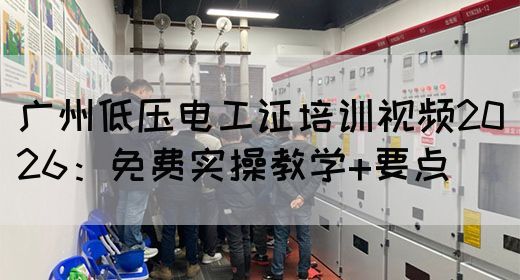 广州低压电工证培训视频2026：免费实操教学+要点