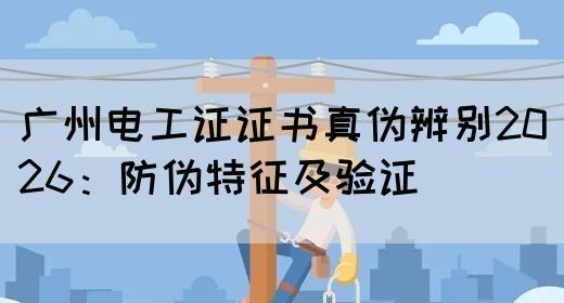 广州电工证证书真伪辨别2026：防伪特征及验证
