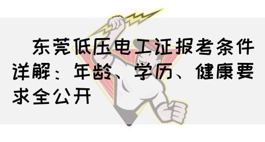 ‌东莞低压电工证报考条件详解：年龄、学历、健康要求全公开‌(图1)