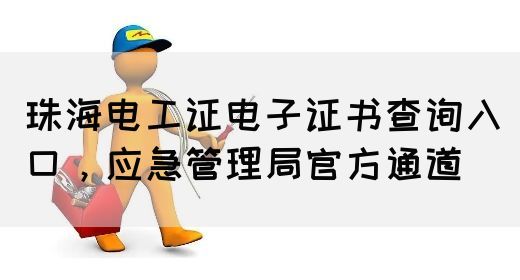 珠海电工证电子证书查询入口，应急管理局官方通道