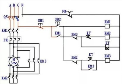 星三角降压启动控制 星三角降压启动电路图原理详解,3张图简单易懂!(图2)