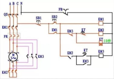 星三角降压启动控制 星三角降压启动电路图原理详解,3张图简单易懂!(图3)